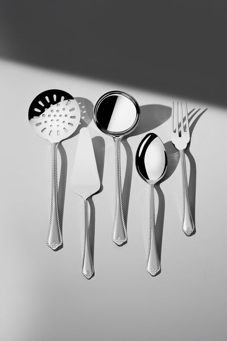 Nehir fulya Satin 12 Place Setting 89 Piece Boxed Flatware Set - MALLTURK