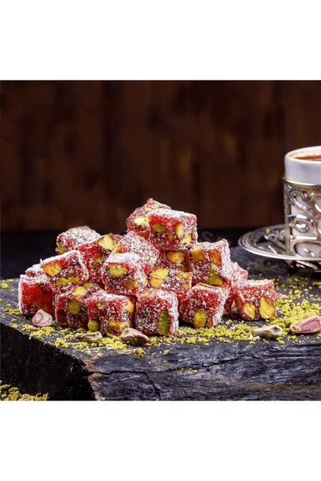 Genel Markalar Double Roasted Pomegranate Flavored Pistachio Turkish Delight 500gr - MALLTURK