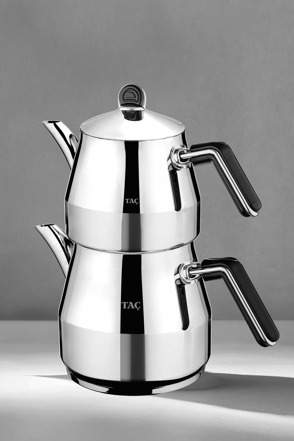 Tac Grossi Jumbo Size 4-Piece Stainless Steel Teapot Set Platinum 2.00-3.50lt - MALLTURK