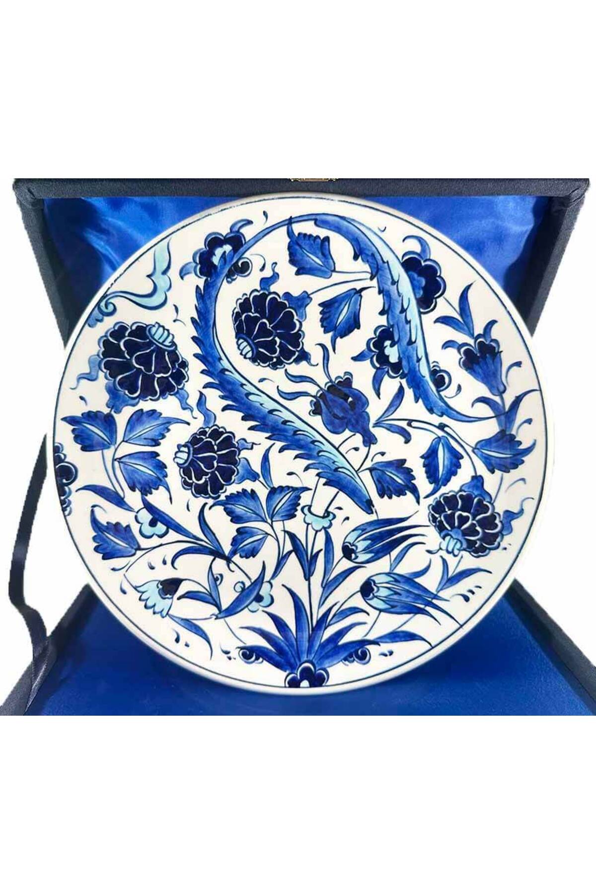 Cini Evi Blue Zarafet Iznik Tile Plate - MALLTURK