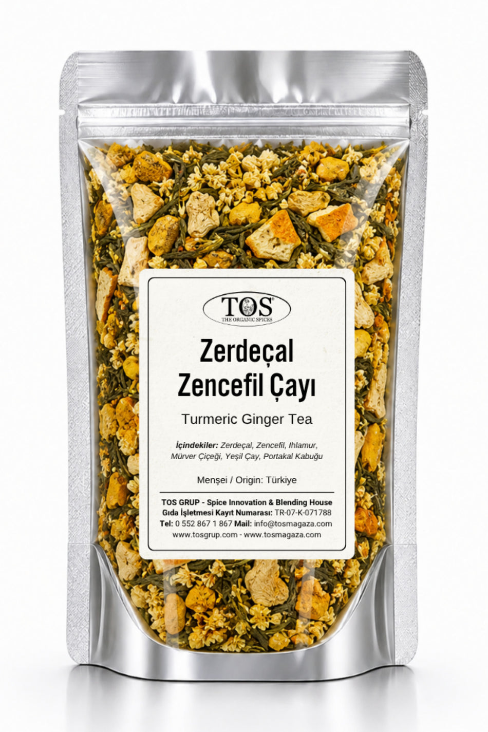 شاي الكركم والزنجبيل من TOS The Organic Spices، 100 غرام (جودة أولى)