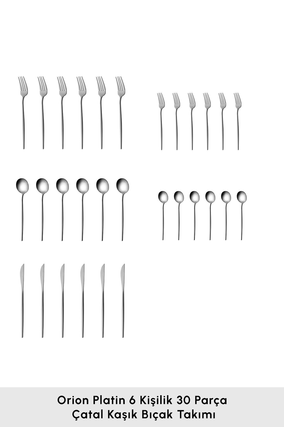 Karaca orion platin 6 Place Setting 30 Piece Flatware Set - MALLTURK