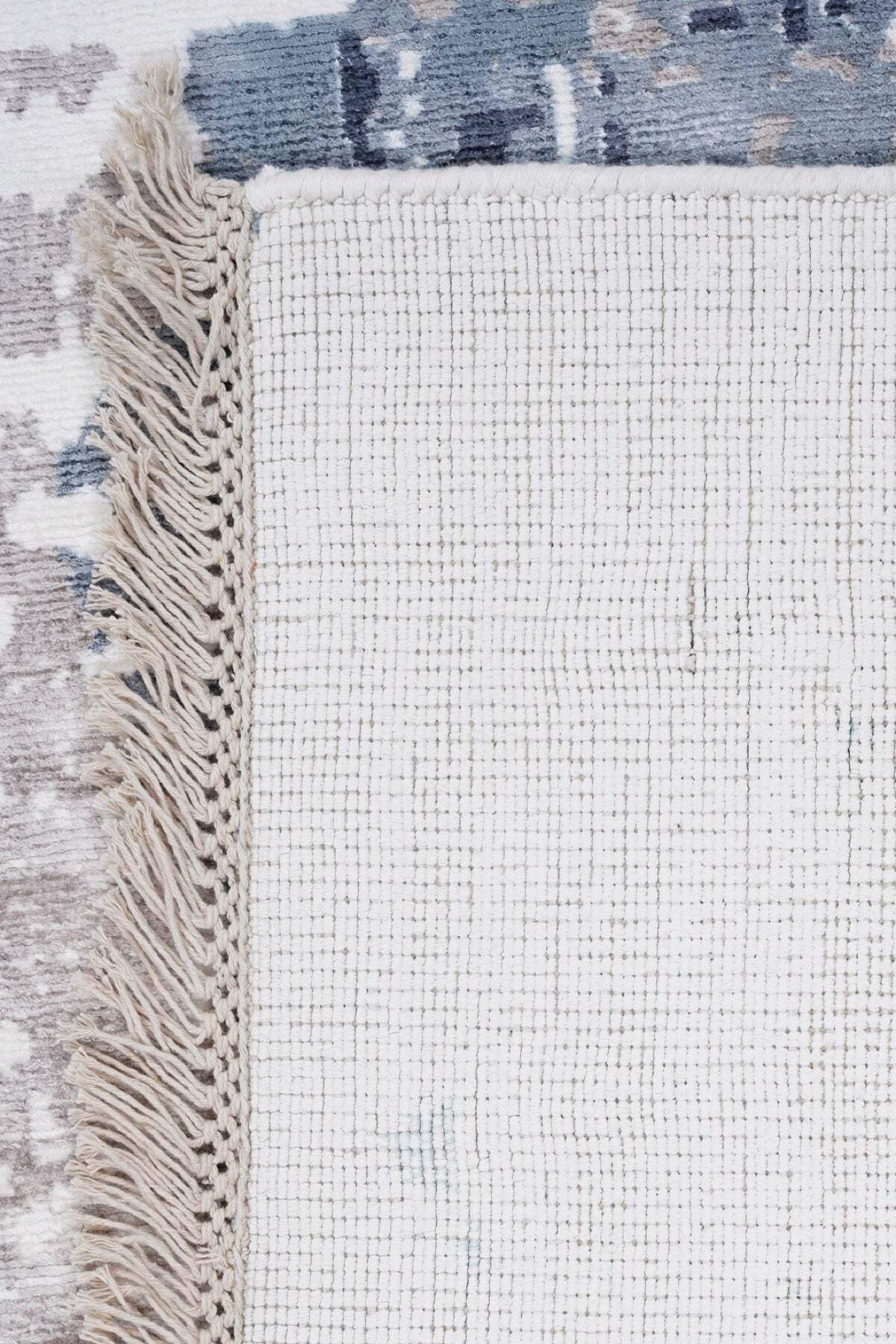 Naar Hali Erase KC 308 Blue Modern Handwoven Bamboo Living Room Rug - MALLTURK