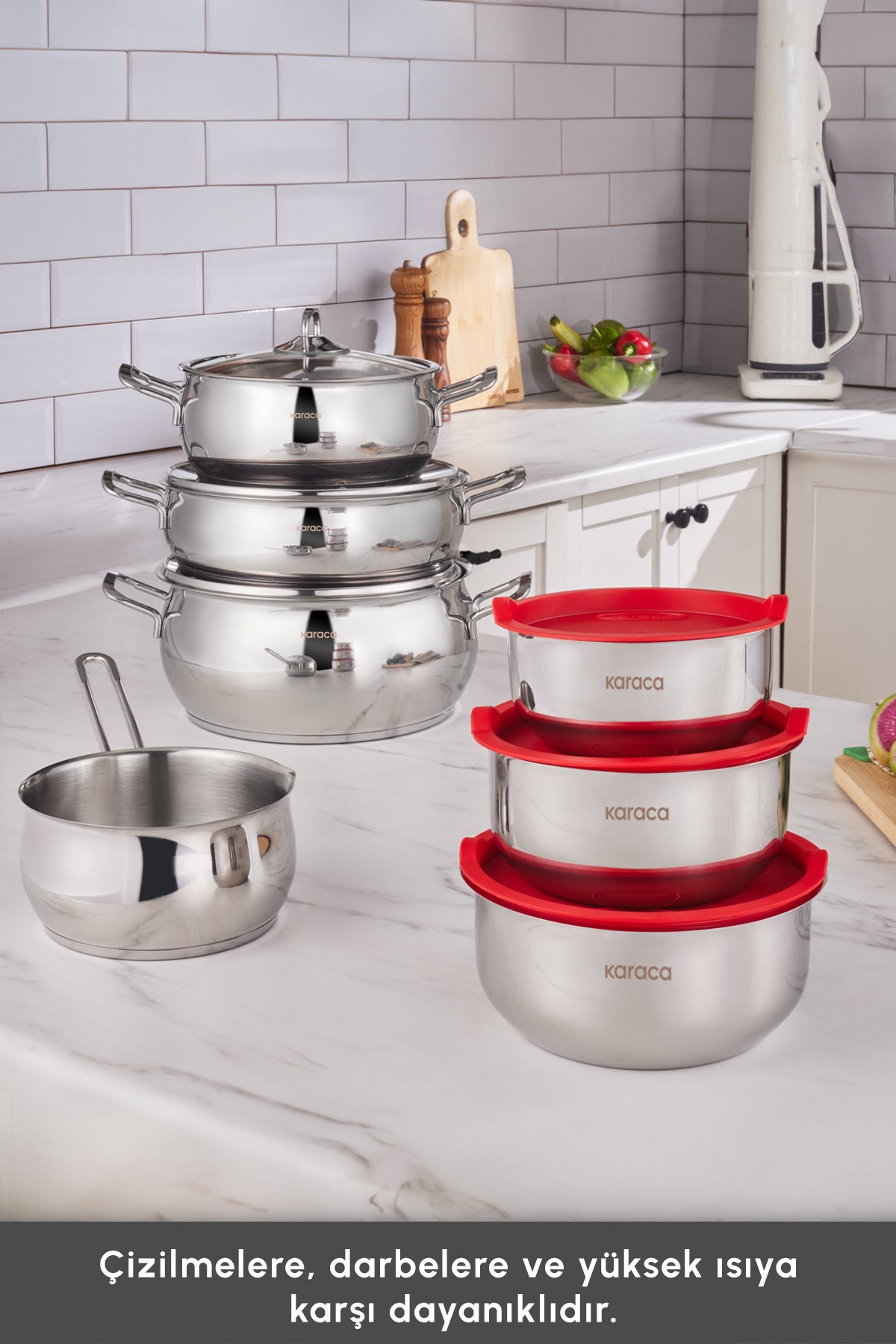 Karaca Pisir Sakla V2 13 Piece Induction Compatible Cookware Set - MALLTURK
