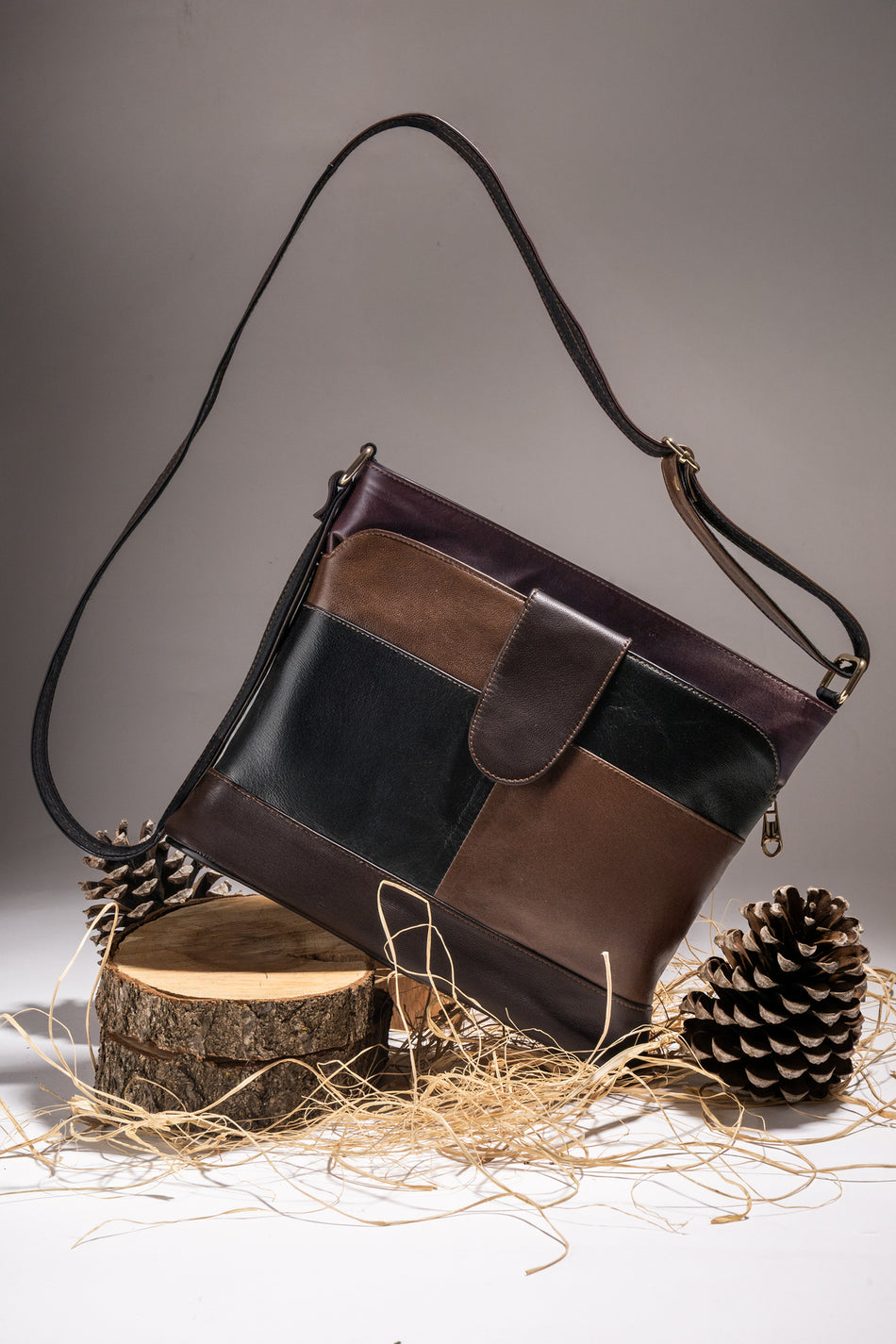 Fubileather Genuine Leather Ala Crossbody Messenger Bag