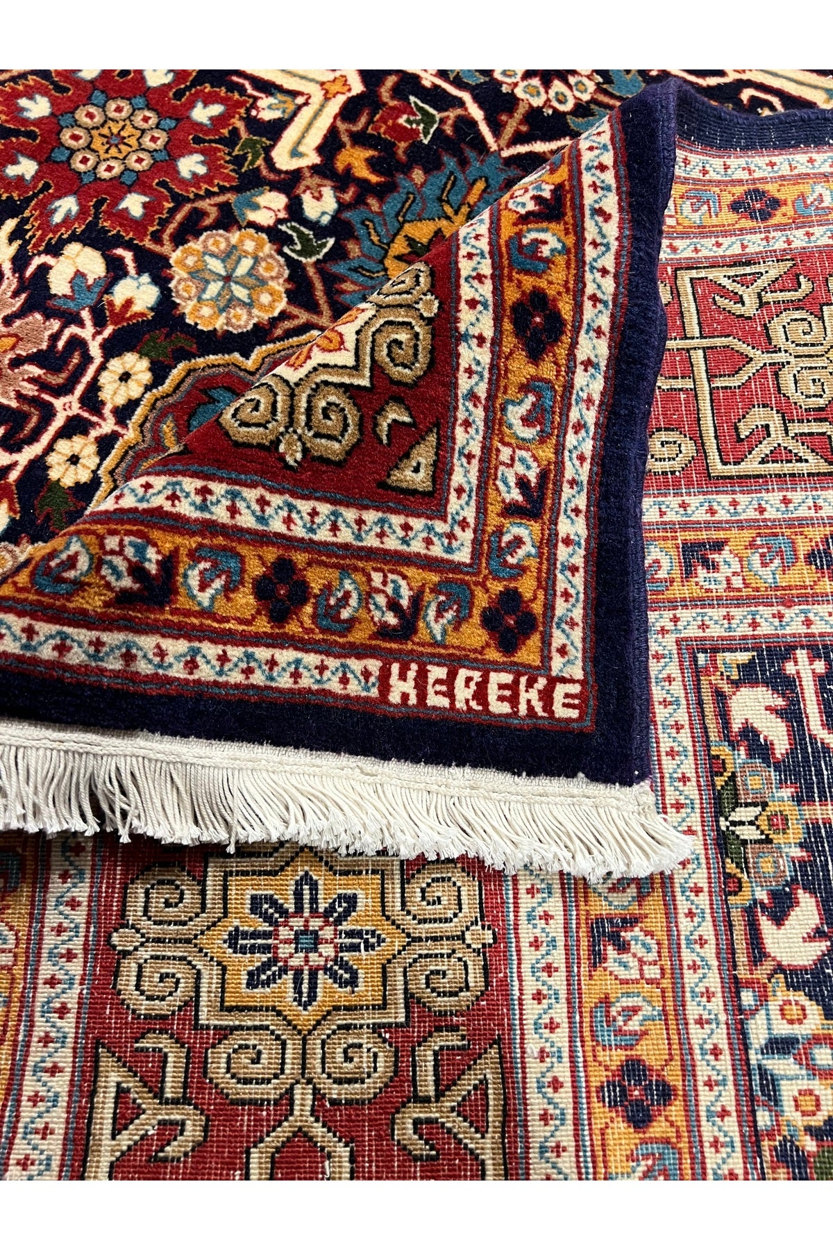 RD RAMAZAN DAG Hand Rug Art Hand-Woven Sumerbank Hereke Rug Signed Kafkas Design Premium Quality Size 417x300 - MALLTURK