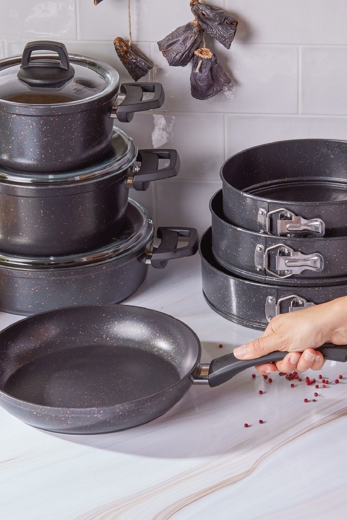 Karaca Biogranit Blackgold 10 Piece Cookware Set