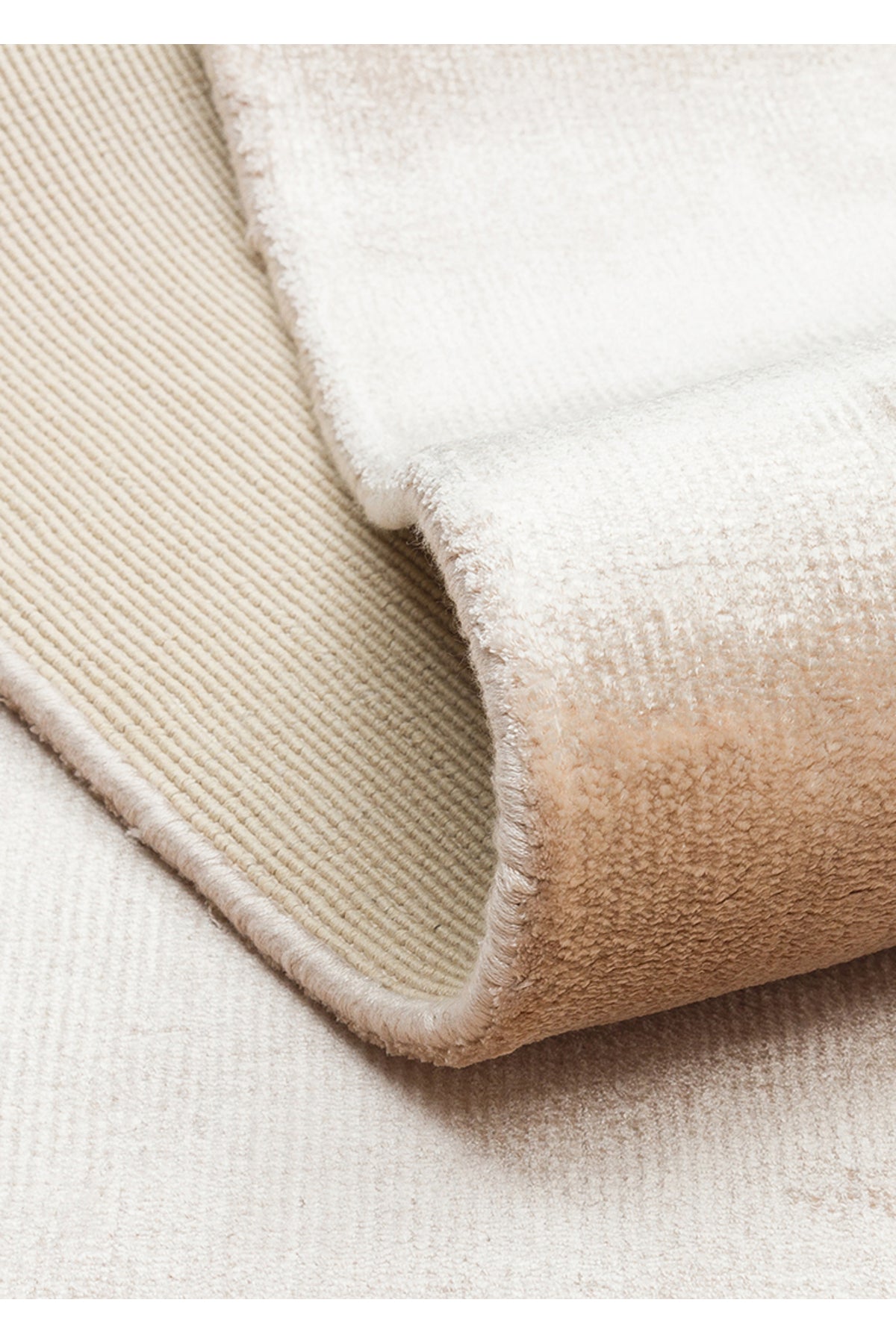 Vog Hali Alure Beige Handwoven Pure Bamboo Rug Luxury Soft Minimalist Modern Living Room and Lounge Rug - MALLTURK