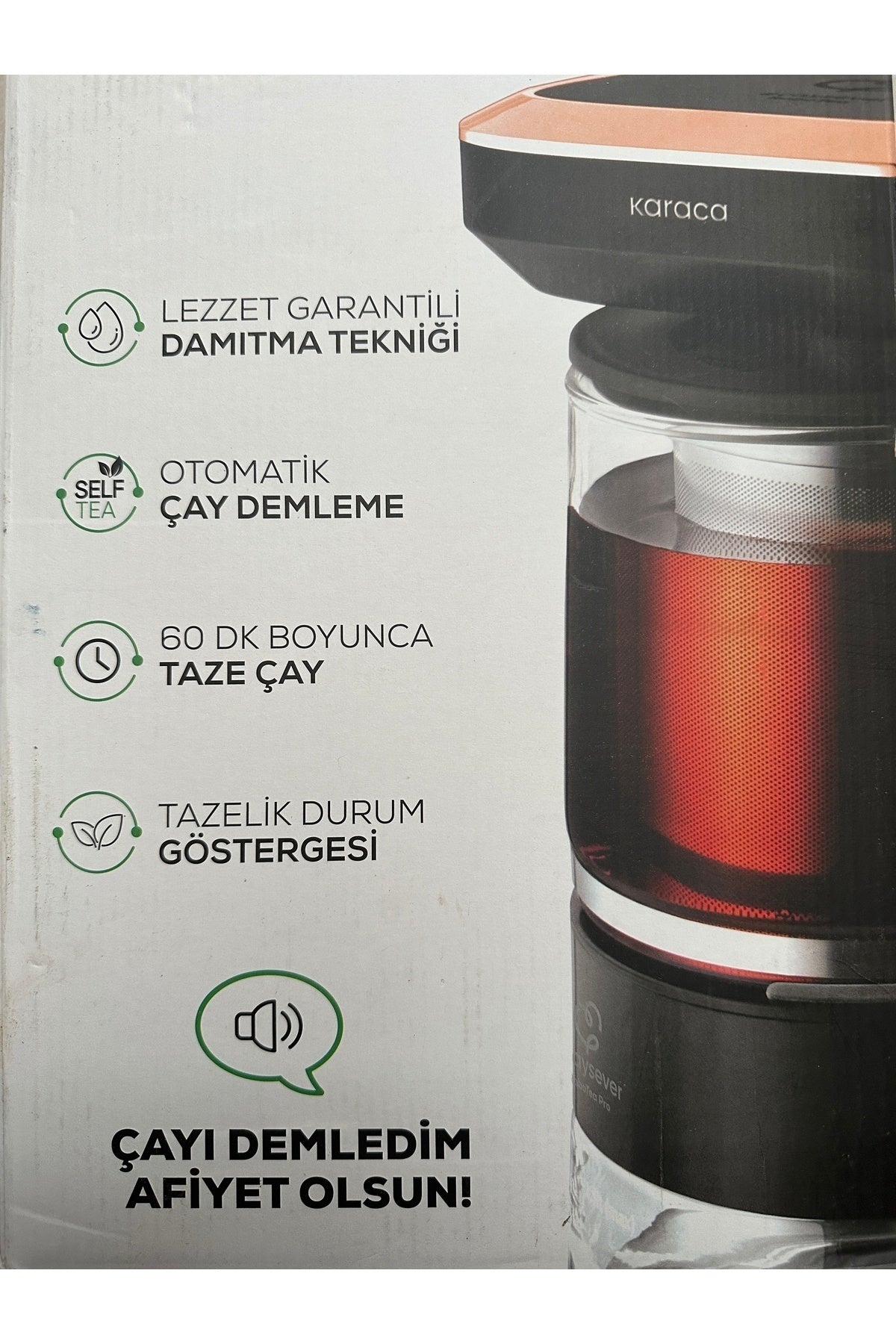 Karaca Tea Lover Robotea Pro 4 in 1 Talking Automatic Glass Tea Maker Water Heater 2500W Black Chrome - MALLTURK