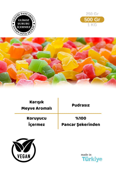 Ari lokumlari 1978 Mini Turkish Delight 500 g Strawberry Flavored limon muz portakal - MALLTURK