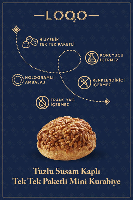 LOQO tuzlu susamli Mini kurabiye 1 kg tek tek paketli 1007 - MALLTURK