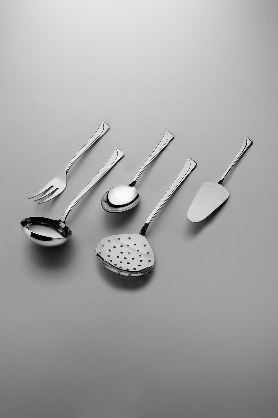 Nehir maksi Plain 5 Piece Stainless Steel Serving Utensil Set - MALLTURK