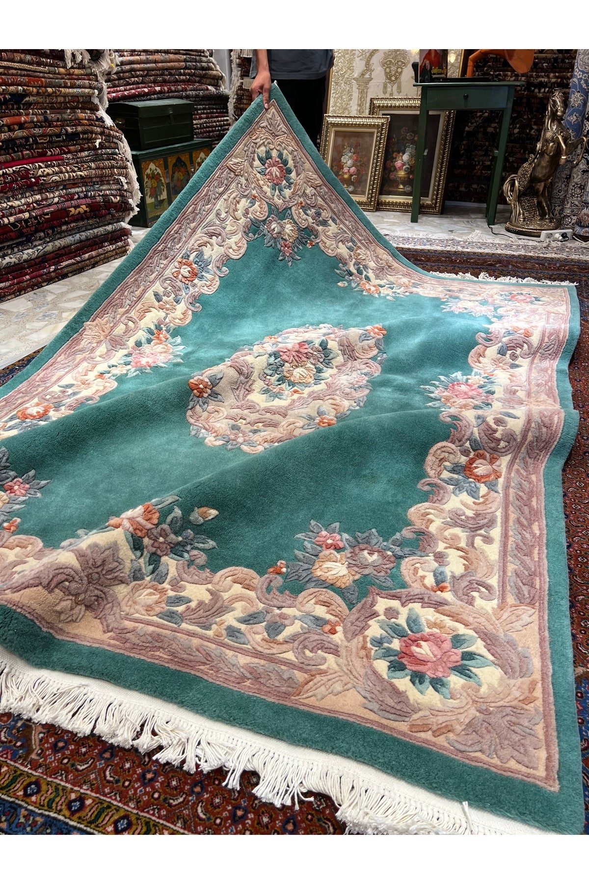 RD RAMAZAN DAG Hand Rug Art Hand-Woven Embossed Chinese Rug Size 245x170..