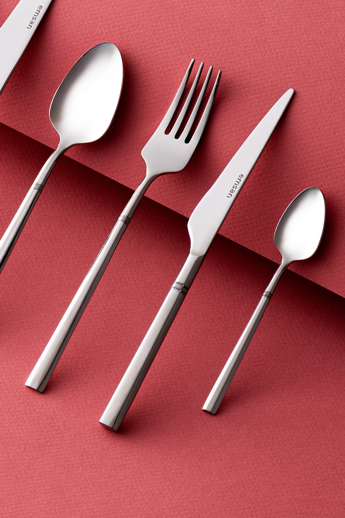 Emsan premium penta platin 84 Piece 12 Place Setting Flatware Set luks Boxed - MALLTURK