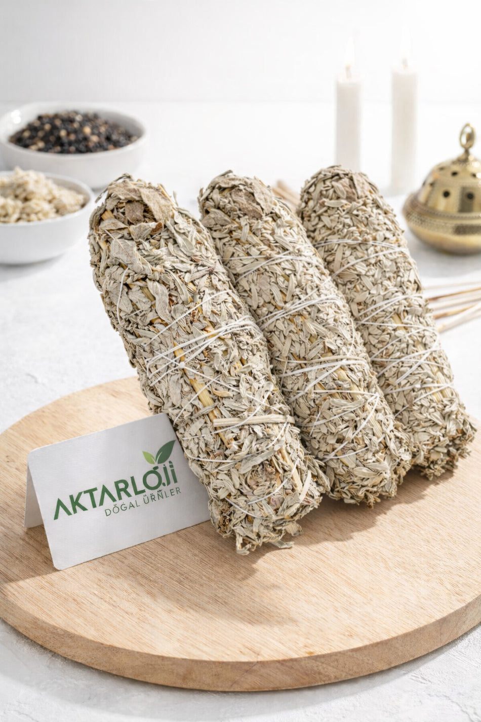 Aktarloji 3 Packs of Natural Sage Bundles – Dried Bundles for Tea Brewing or Ritual incense - MALLTURK