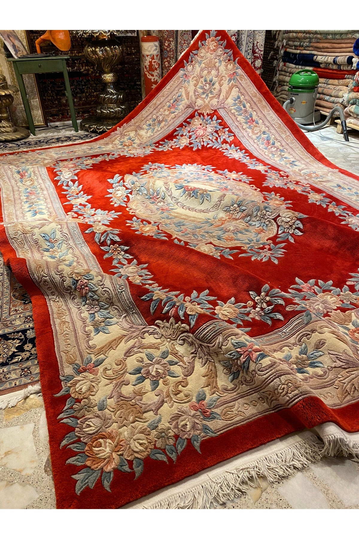 RD RAMAZAN DAG Hand Rug Art Hand-Woven Embossed Chinese Rug Premium Quality Size 370x270 - MALLTURK