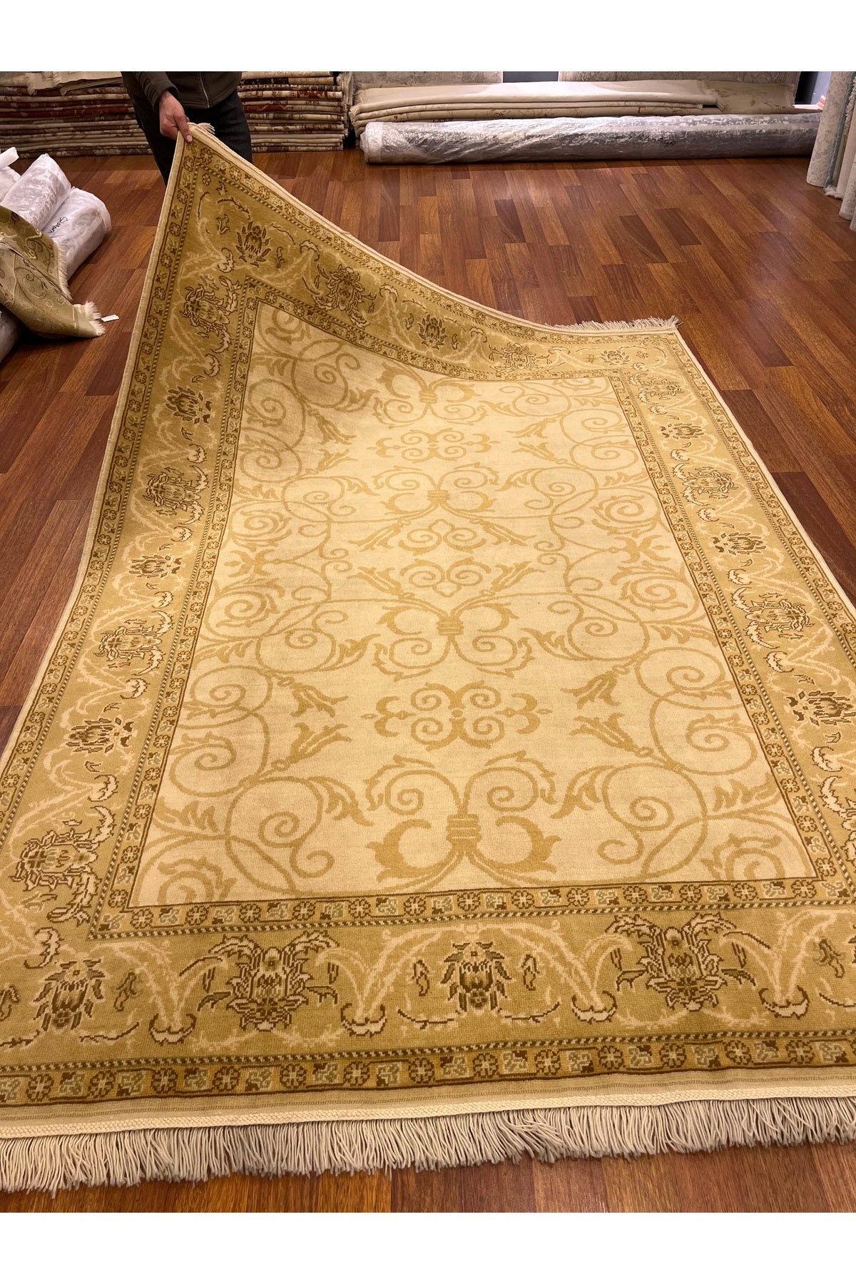 RD RAMAZAN DAG Hand Rug Art Hand-Woven Usak Rug Special Weave Premium Quality Size 297x191 - MALLTURK