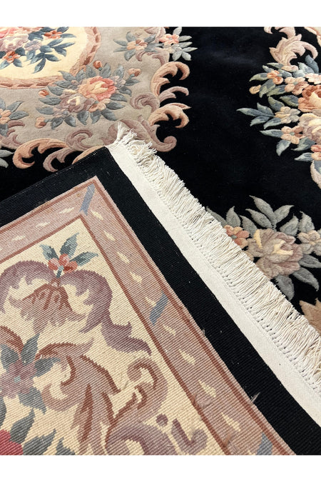 RD RAMAZAN DAG Hand Rug Art Hand-Woven Embossed Chinese Rug Premium Quality Black Color Size 310x210 - MALLTURK