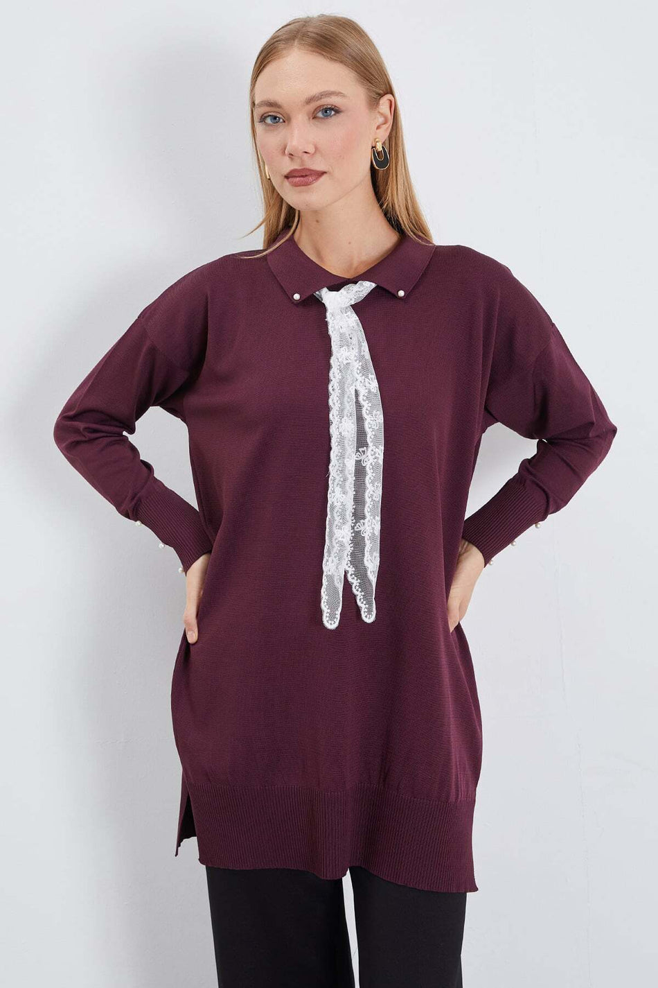Fullamodest Lace Scarf Knitwear Tunic