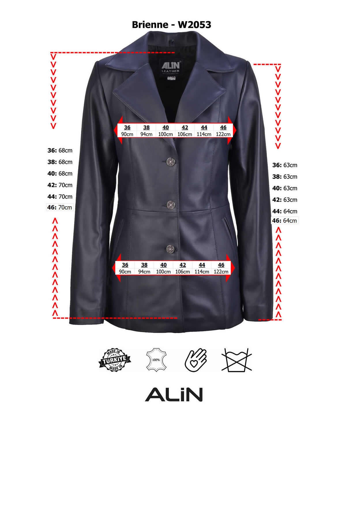 ALIN Brienne Women's Genuine Leather Blazer Leather Jacket Women's Black - MALLTURK