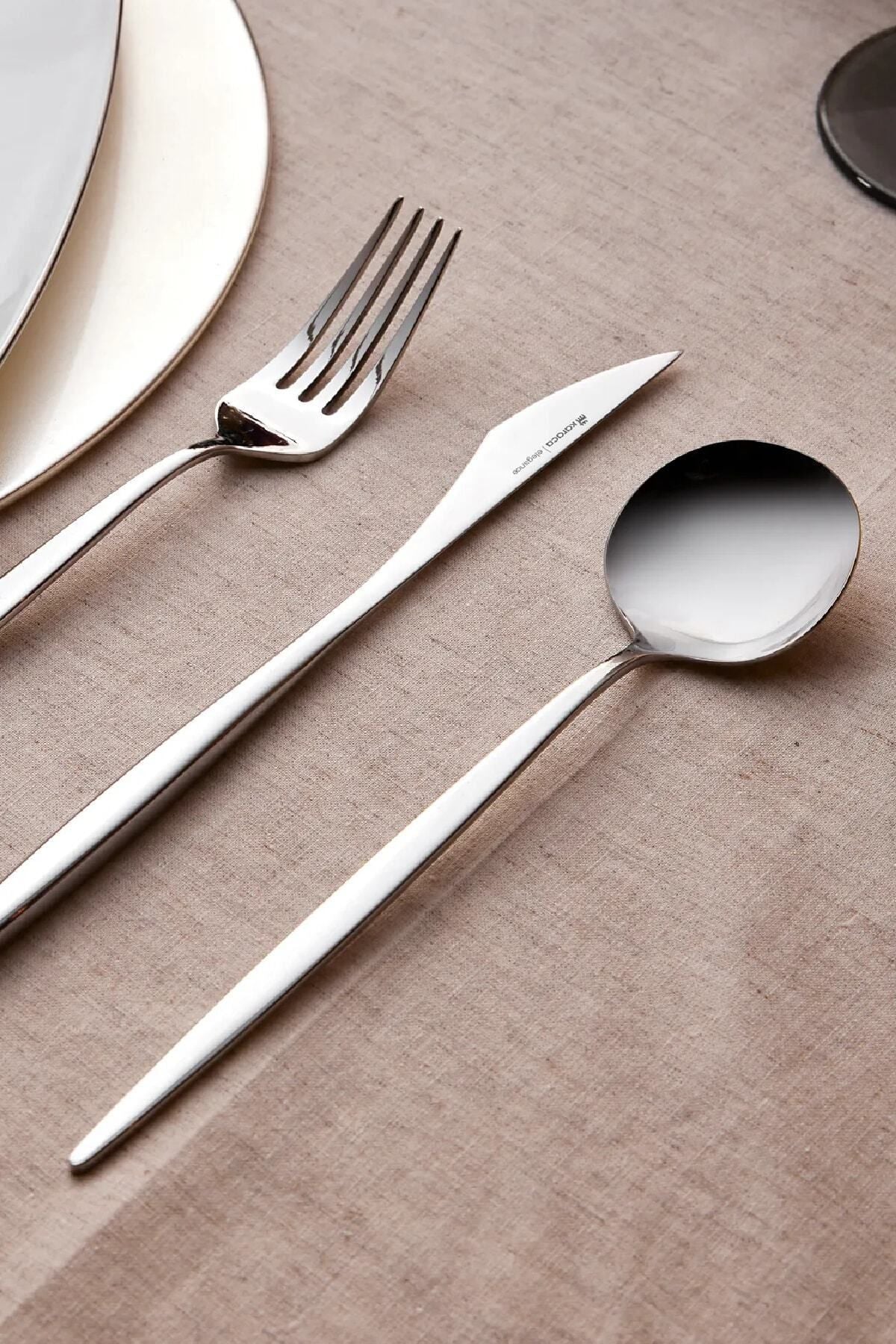 Karaca porto 60 Piece 12 Place Setting elegance Flatware Set Boxed - MALLTURK