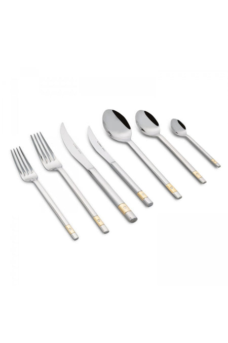 Karaca 84 Piece 12 Place Setting elgn Boxed new elmas gold Fork Knife Set - MALLTURK