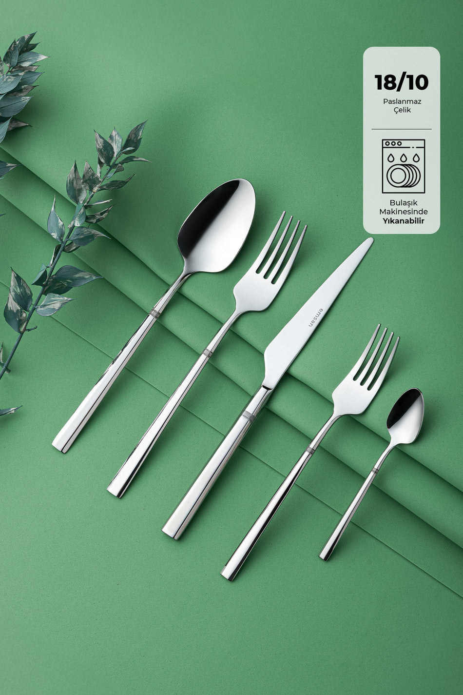 Emsan penta 30 Piece 6 Place Setting Flatware Set - MALLTURK
