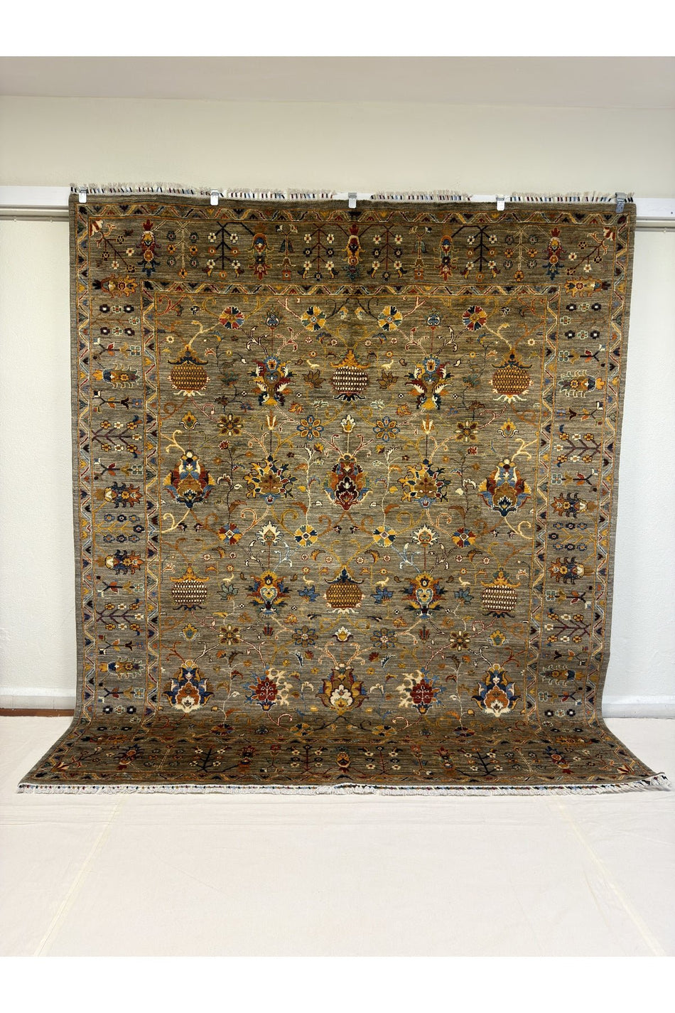 Afghan Handwoven Carpet, Sultan Model, 8 Meters, 100% Wool, Natural Dye, Handcrafted Work. - MALLTURK