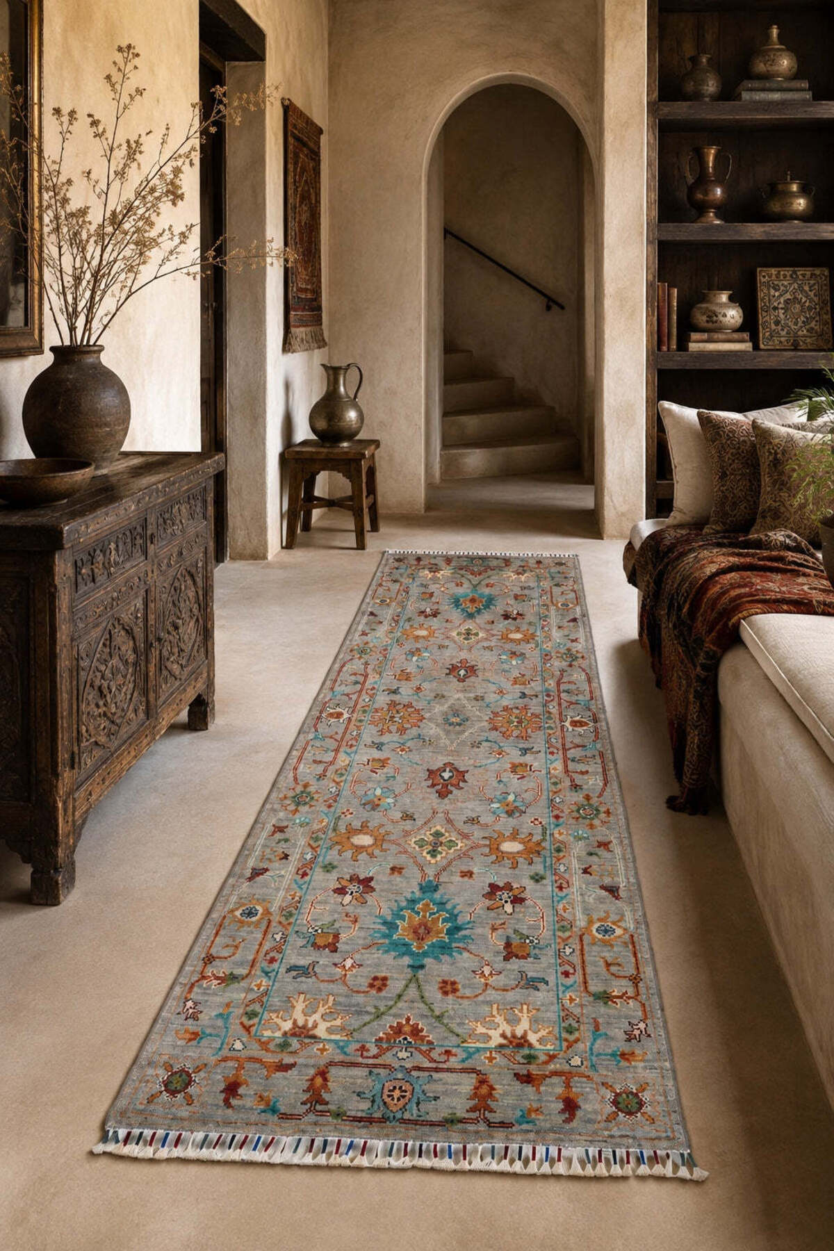 Naar Rug Afghan Orjin Hand-Woven Wool Rug 75x219