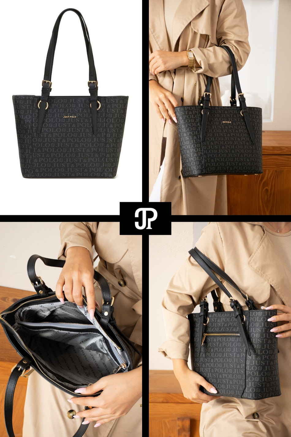 Just Polo Original Women's New Season 4-Compartment Luxury Soft Leather Adjustable Stylish Shoulder Bag - MALLTURK
