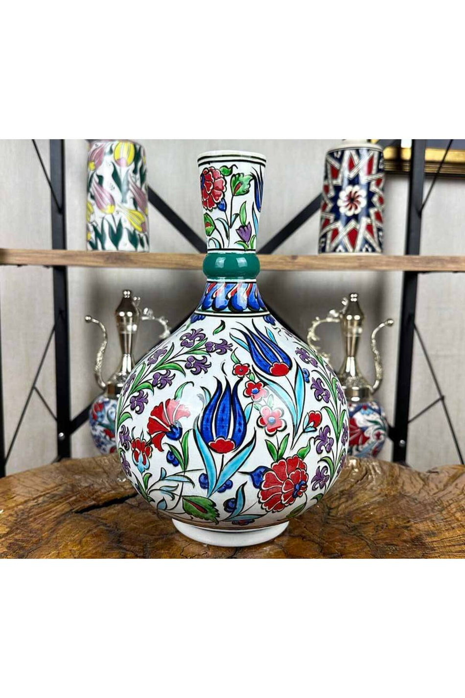 Cini Evi Palace Garden Vibe – Iznik Tile Vase - MALLTURK