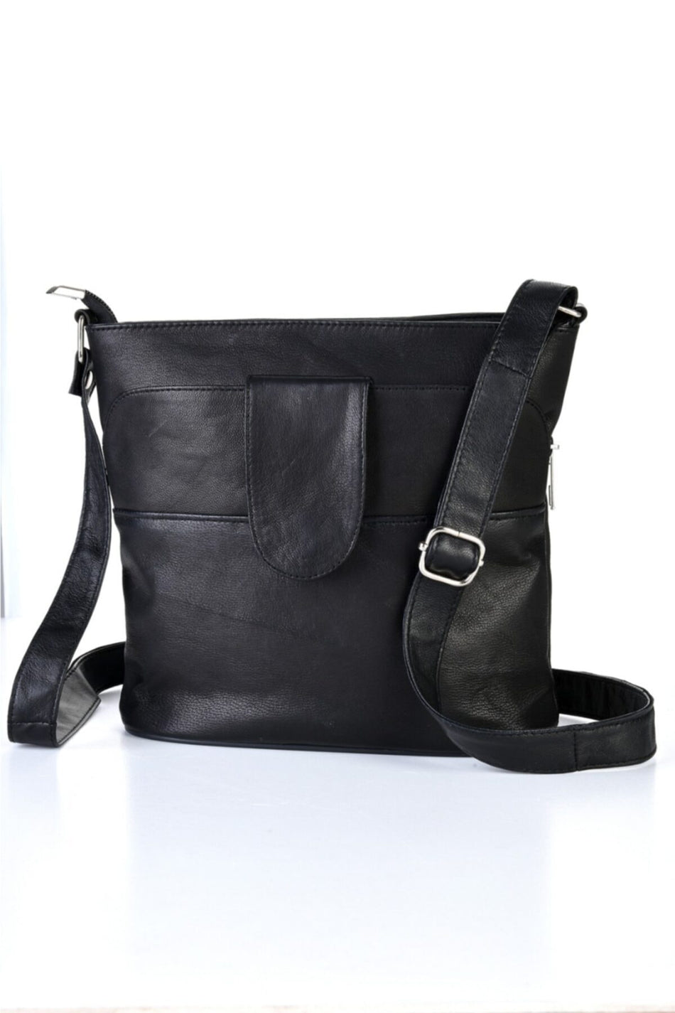 Fubileather Genuine Leather Multi-Compartment Shoulder Bag