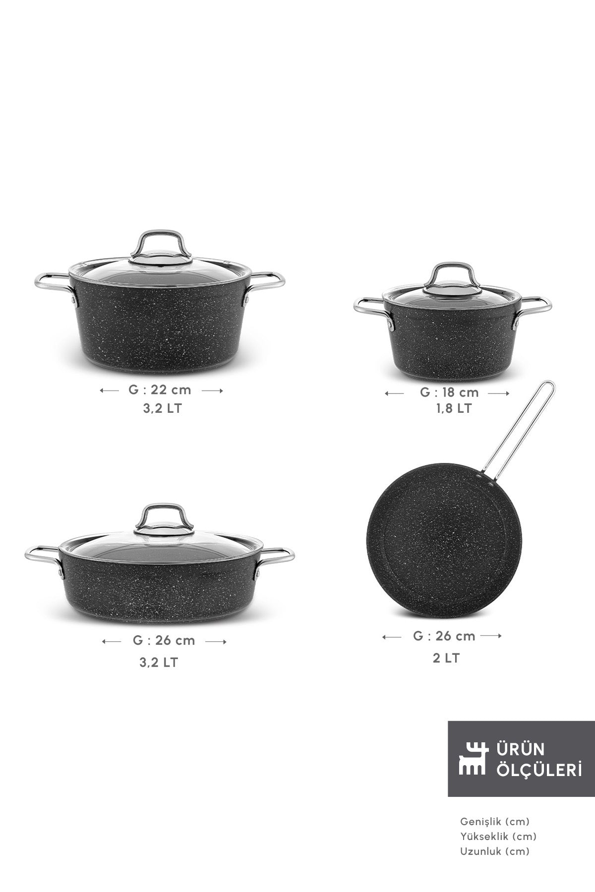 Emsan Biogranit Defne 7 Piece Cookware Set - MALLTURK
