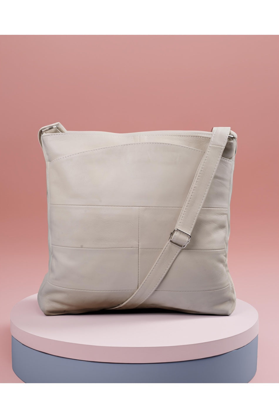 Fubileather Cream Unisex Saddlebag Bag