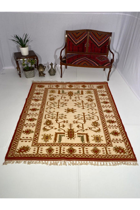 SIRVAN Rug Hand-Woven Antique Yoruk Rug- 177 X 187 - MALLTURK