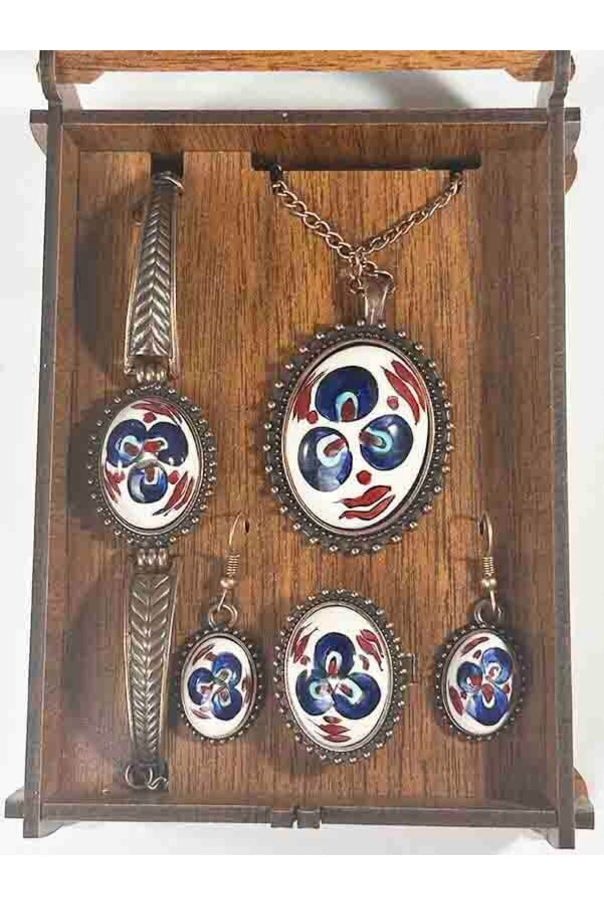 Cini Evi Cintemani Patterned Iznik Tile Jewelry Set - MALLTURK