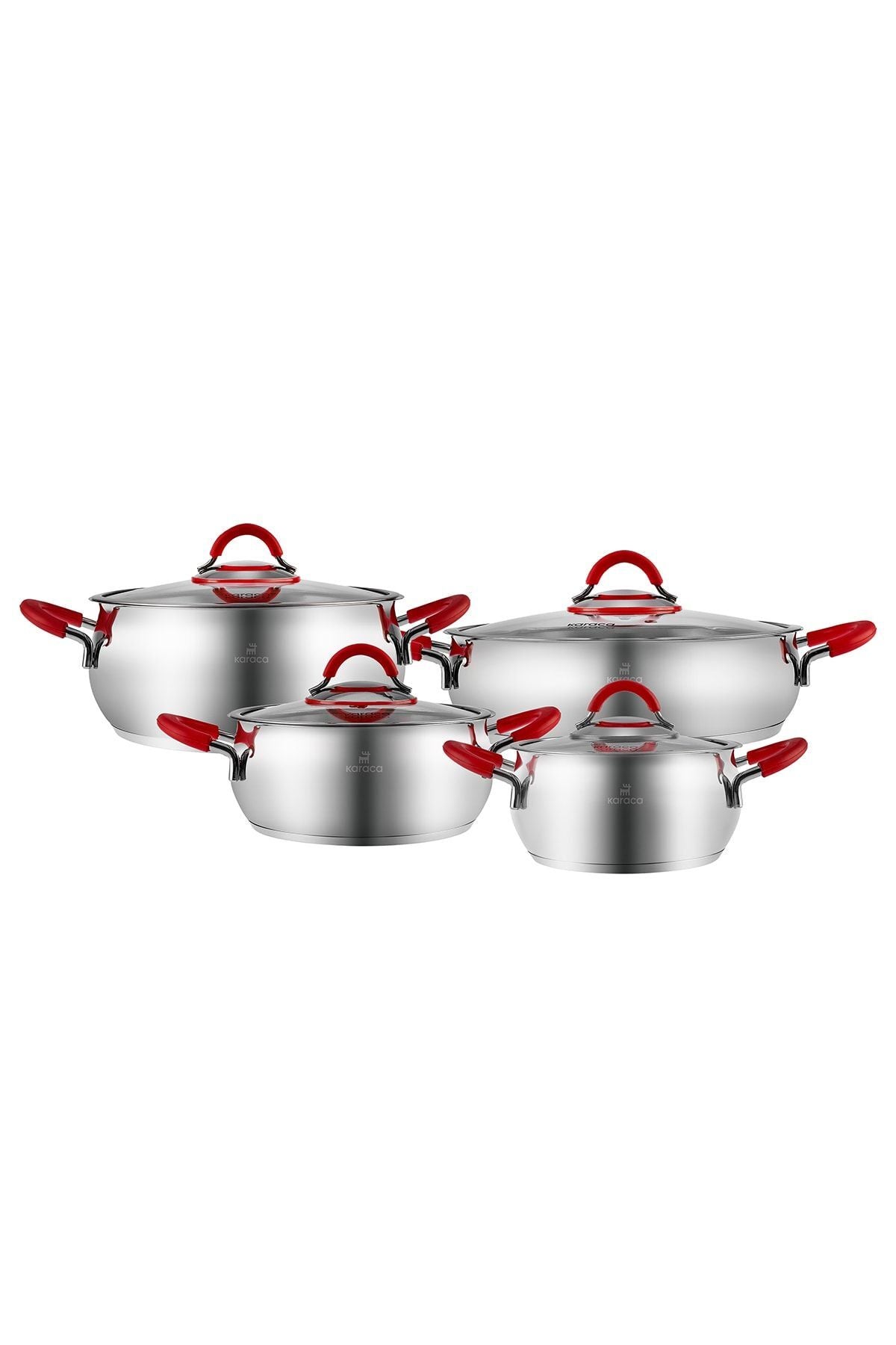 Karaca Oyster Induction Compatible Silikon Kulplu 8 Piece Cookware Set - MALLTURK