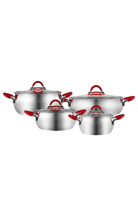 Karaca Oyster Induction Compatible Silikon Kulplu 8 Piece Cookware Set - MALLTURK
