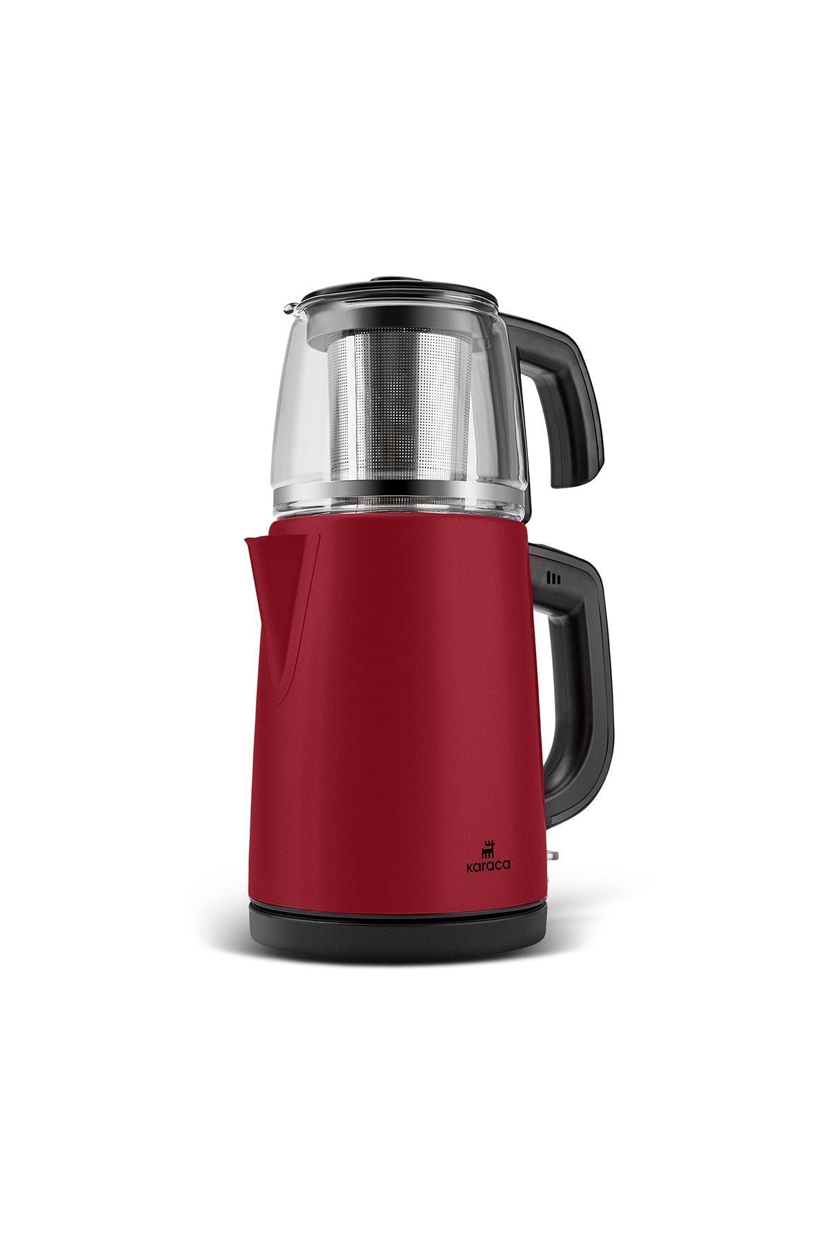 Karaca Tea Glass 2-in-1 Stainless Steel Tea Maker and Kettle Viva Magenta - MALLTURK