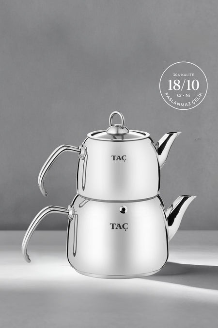 Tac Panda Medium Size 4-Piece Stainless Steel Teapot Set with induction Base, 1.25-2.00 liters - MALLTURK