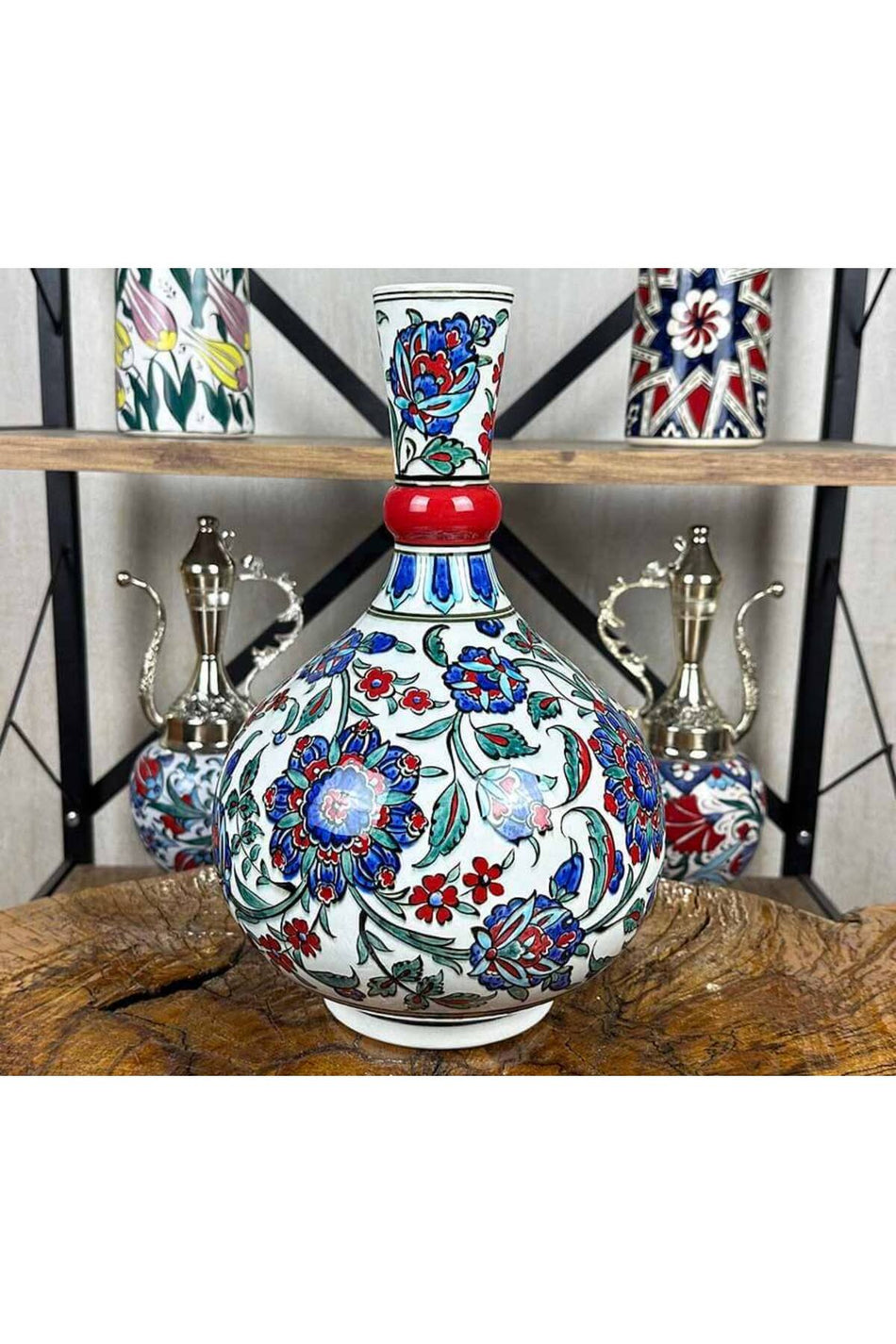 Cini Evi Palace Flowers – Iznik Tile Vase - MALLTURK