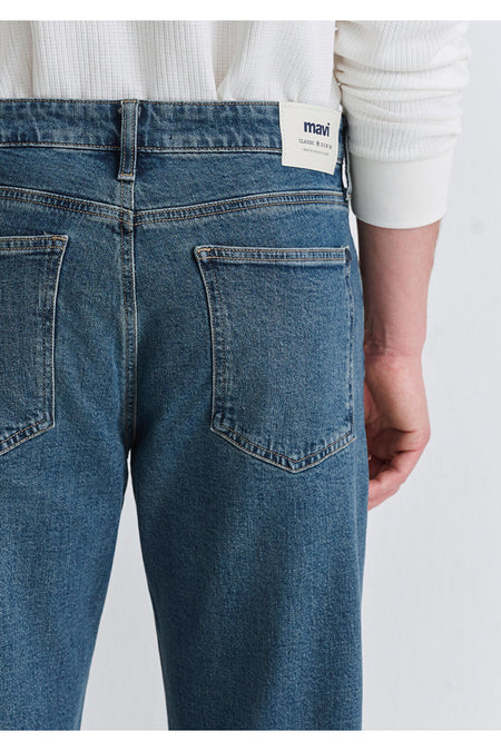 Marlon Classic Denim Foggy Jeans in Mavi 0019166-87850 - MALLTURK