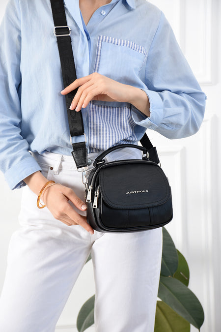 Just Polo Women's Handbag and Shoulder Bag Black Daily Bag - MALLTURK