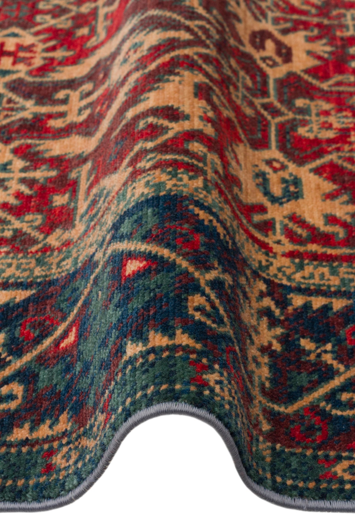 Nesem Rug Boutique EKOHALI Kadim KDM 09 Red Vintage Anatolian Motifs Featuring New Zellanda Wool with Produced Handcrafted - MALLTURK