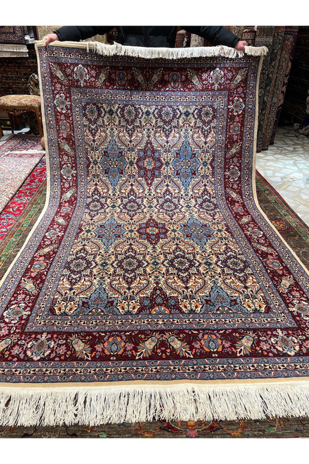 RD RAMAZAN DAG Hand Rug Art Hand-Woven Hereke Rug Star Pattern Design Size 265x166 - MALLTURK