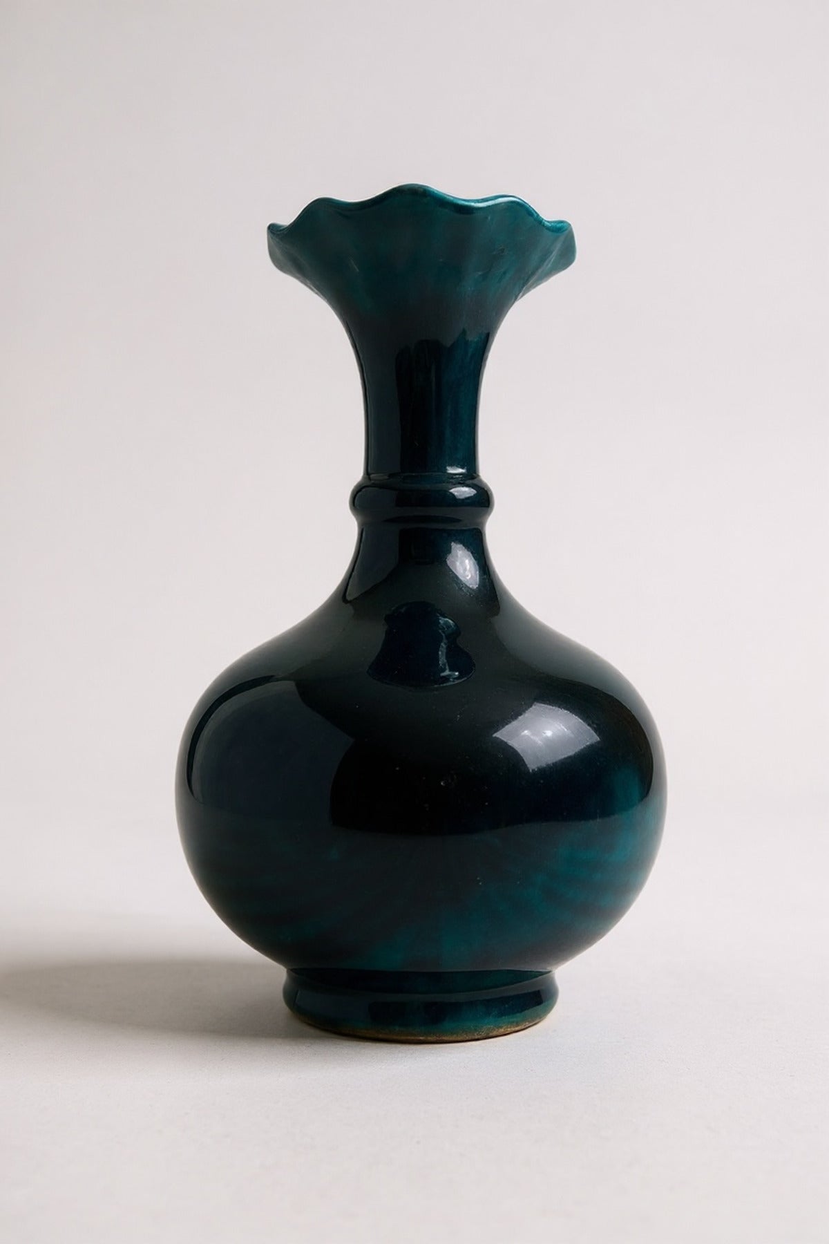 STORESZA Handmade 30 cm Gold Gilded Turquoise Kutahya Ceramic Lettuce Vase - MALLTURK