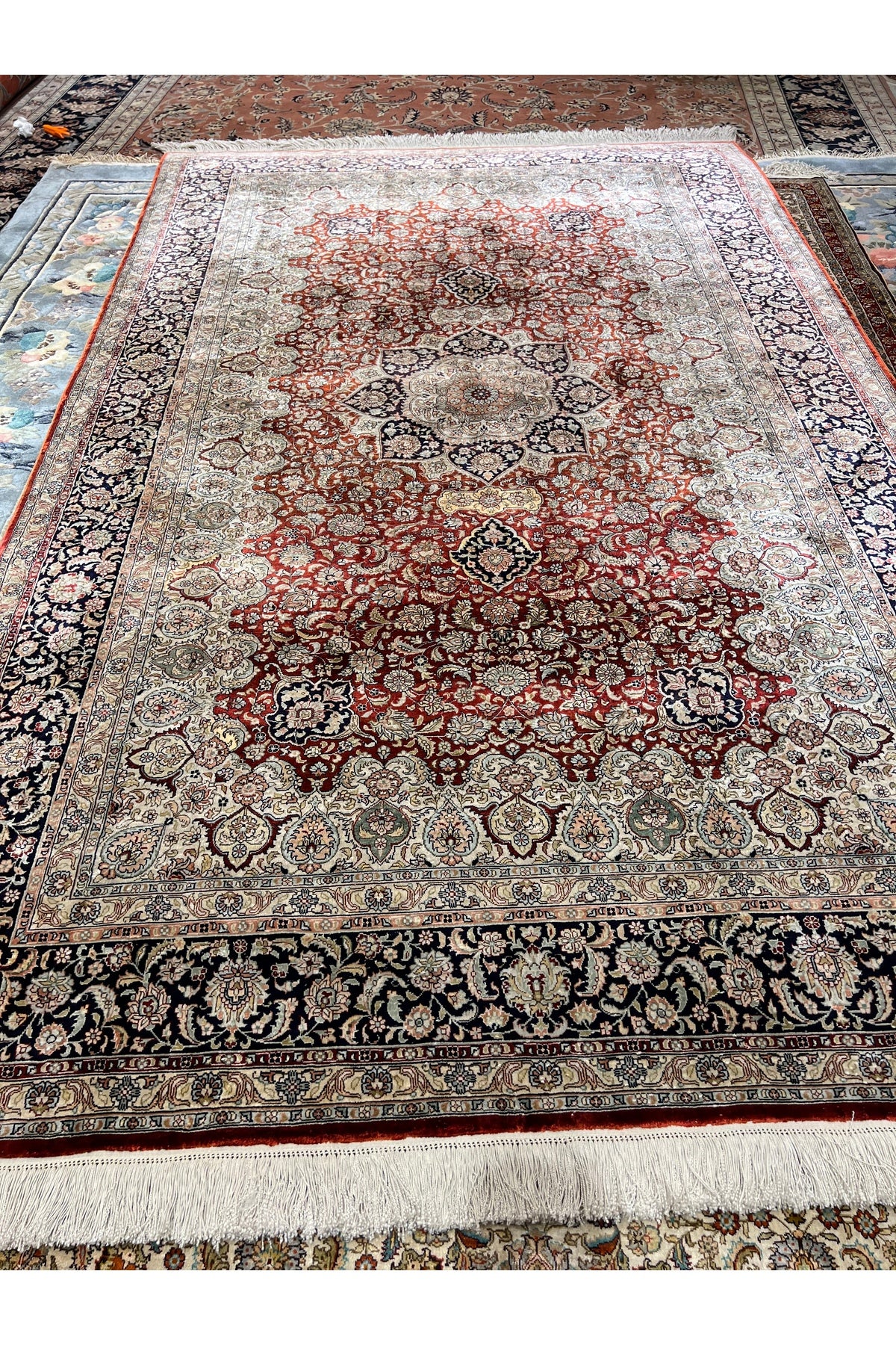 RD RAMAZAN DAG Hand Rug Art Hand-Woven Pure Silk Rug Size 250x150