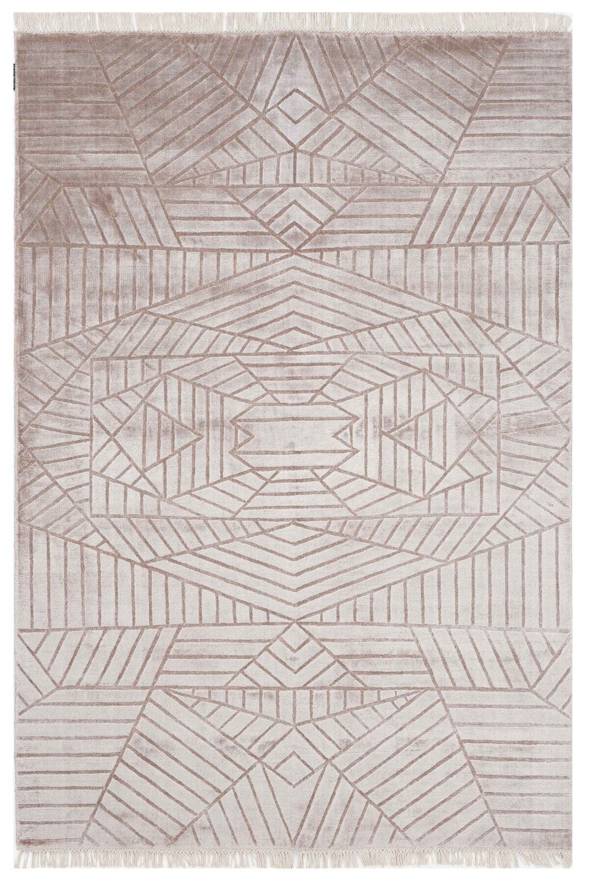 Naar Hali Mao KC 1861 Coffee Modern Handwoven Bamboo Living Room Rug - MALLTURK