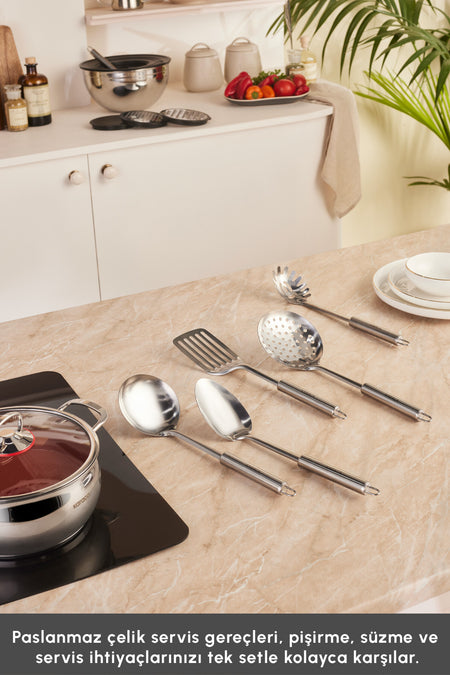 Karaca Karistir Pisir Sakla 18 Piece Karistirma Kabi ve Servis Gerecli Ceyiz Cookware Set - MALLTURK