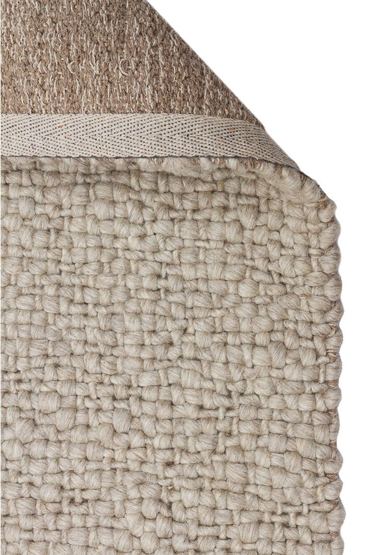 Vog Rug Loopy Hand-Woven Pure Wool and Cotton Rug Scandinavian Style Soft Textured Beige/Gray/Cream Color VogCHK